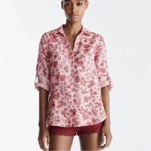 Zara Button Down Long Sleeve Floral Linen
Size 6